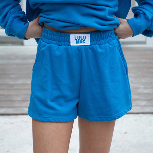 Bright Blue Lulu Mac Terry Cloth Shorts