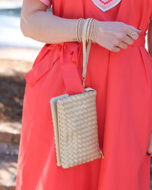 Liz Crossbody , Woven Champagne