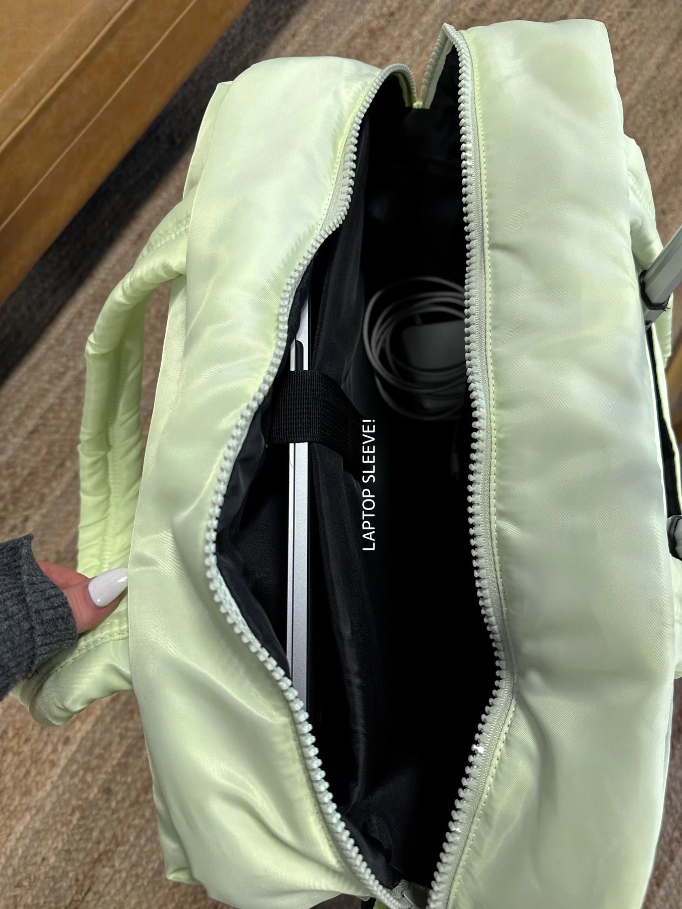 Lime Puffer Duffle Bag