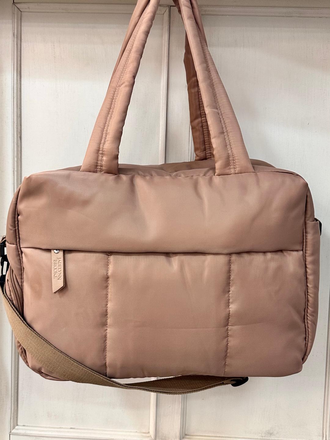 Tan Puffer Quilted Duffle