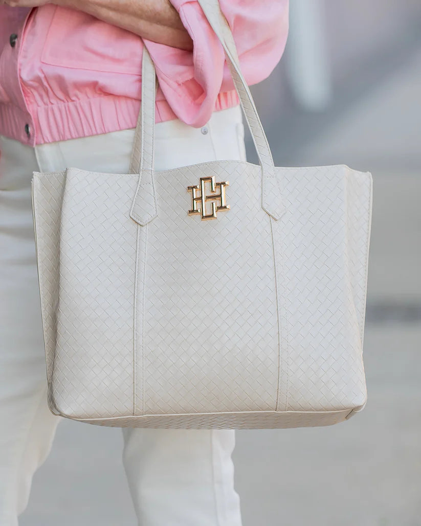 Heath Tote Bag, Woven Almond