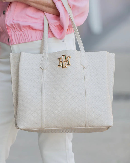 Heath Tote Bag, Woven Almond