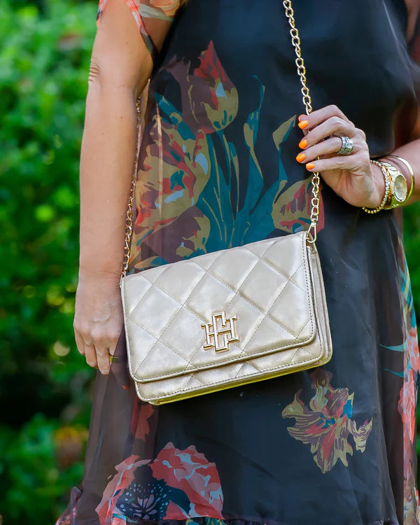 Bryn Clutch/Crossbody , Gold Shimmer