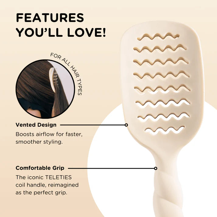 Teletie Vented Hair Brush , Tan